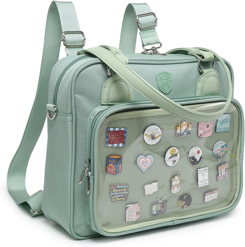 CHERRY SAUCE Oxford Ita Bag Crossbody Shoulder Bag Satchel Messenger Backpack Multi-Purpose Pins Display - Image 3